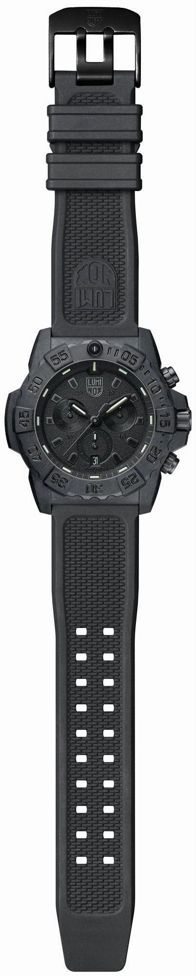 Luminox Navy SEAL Chronograph CARBONOX Black Dial Black Rubber Strap Date Divers Quartz Mens Watch XS.3581.BO
