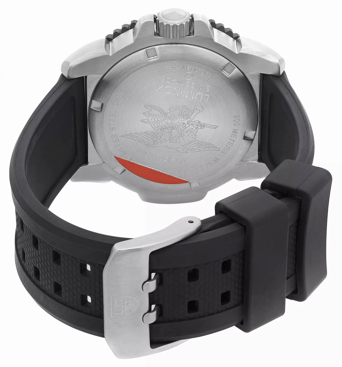 Luminox Navy SEAL Colormark Stainless Steel Black Dial Black Rubber Strap Date Divers Quartz Mens Watch XS.3151.NV.F