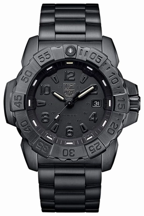 Luminox Navy SEAL Ion Plated Stainless Steel Black Dial Date Divers Quartz Mens Watch XS.3252.BO.L