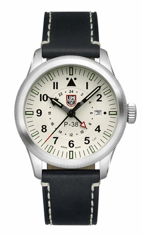 Luminox PC38 Lightning Pilot Black Leather Strap Men's Watch XA.9527