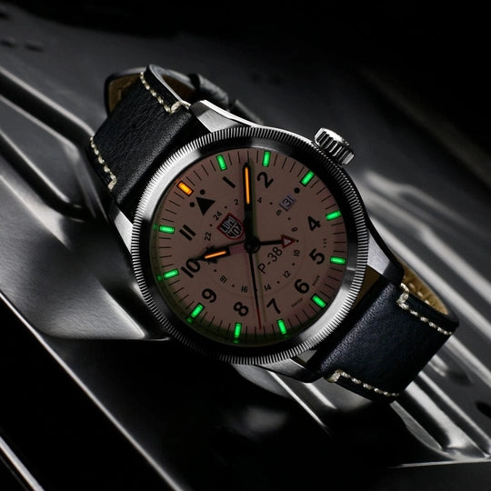 Luminox PC38 Lightning Pilot Black Leather Strap Men's Watch XA.9527