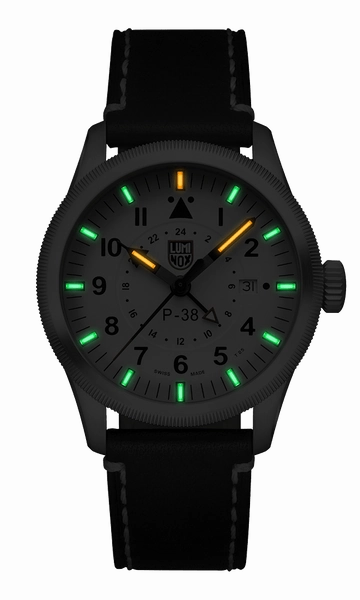 Luminox PC38 Lightning Pilot Black Leather Strap Men's Watch XA.9527