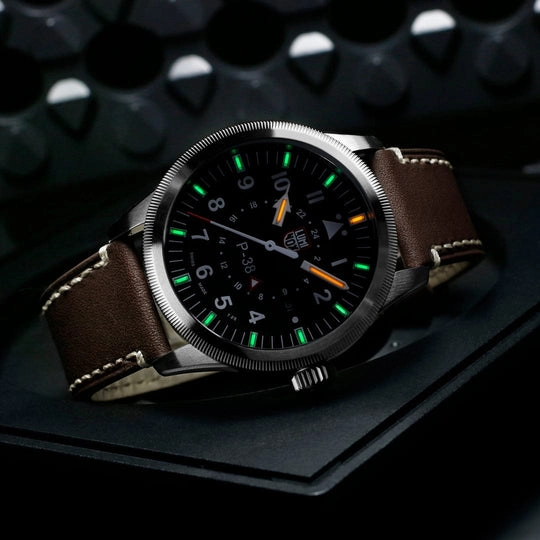 Luminox PC38 Lightning Pilot Brown Leather Strap Men's Watch XA.9521