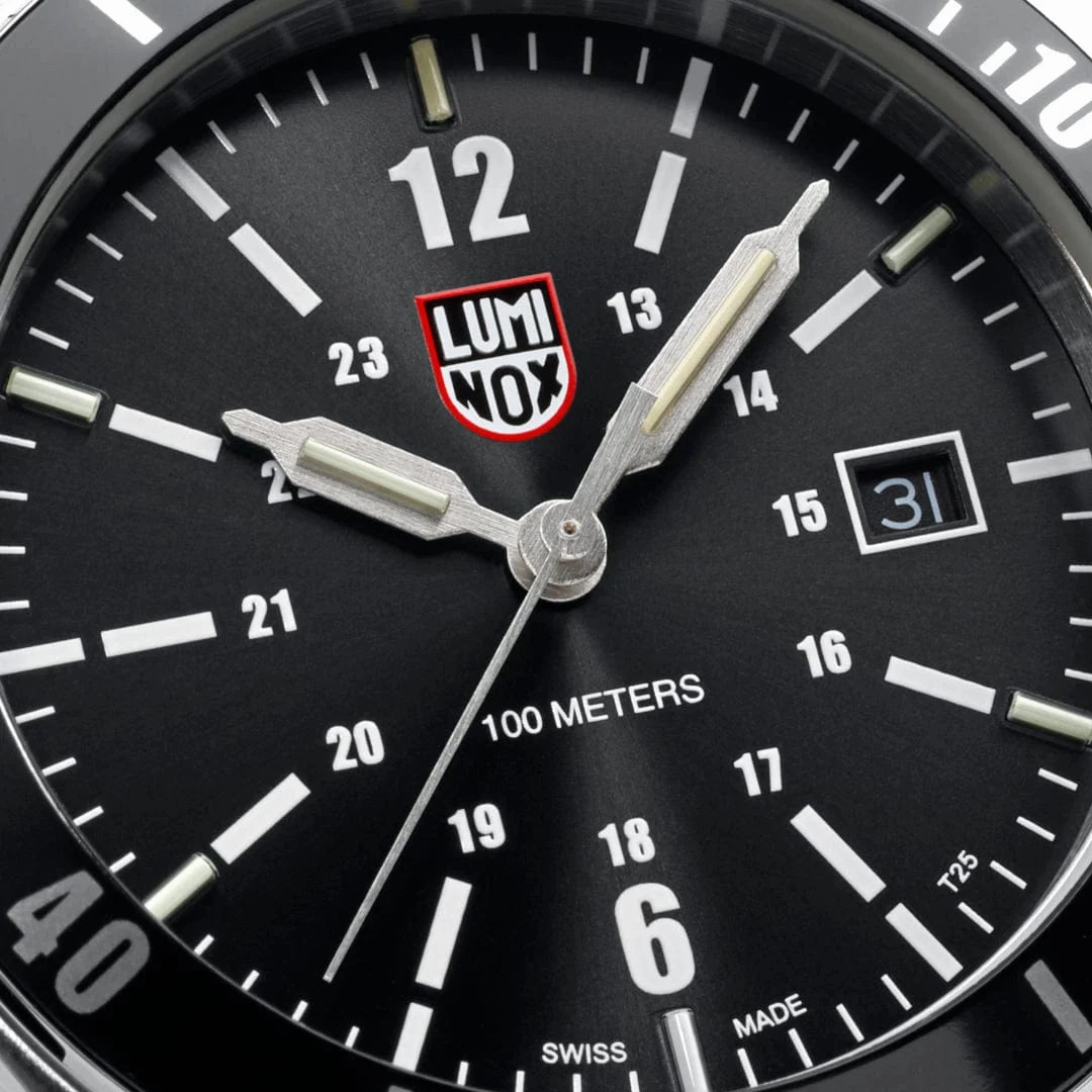 Luminox Sport Timer Stainless Steel Black Dial Date Quartz Mens Watch XS.0911