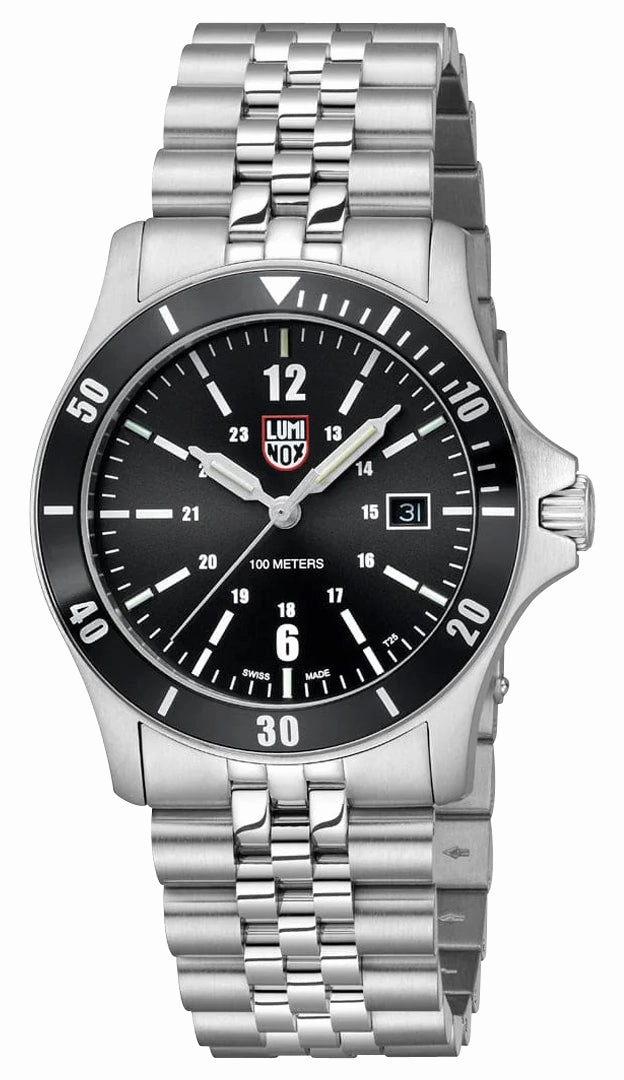Luminox Sport Timer Stainless Steel Black Dial Date Quartz Mens Watch XS.0911