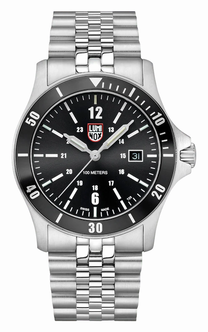 Luminox Sport Timer Stainless Steel Black Dial Date Quartz Mens Watch XS.0911