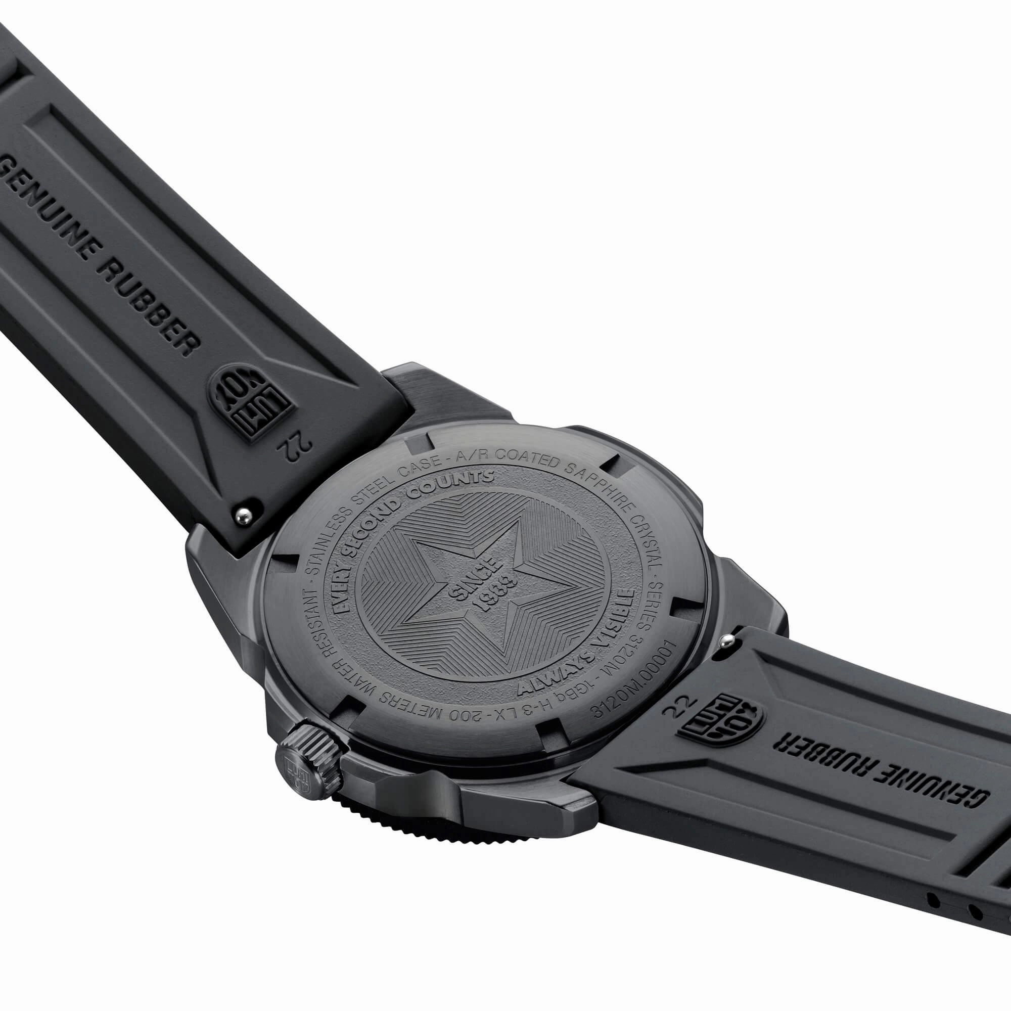 Luminox Unisex Watch - Pacific Diver Ripple Date White Dial Black Rubber Strap | XS.3127M