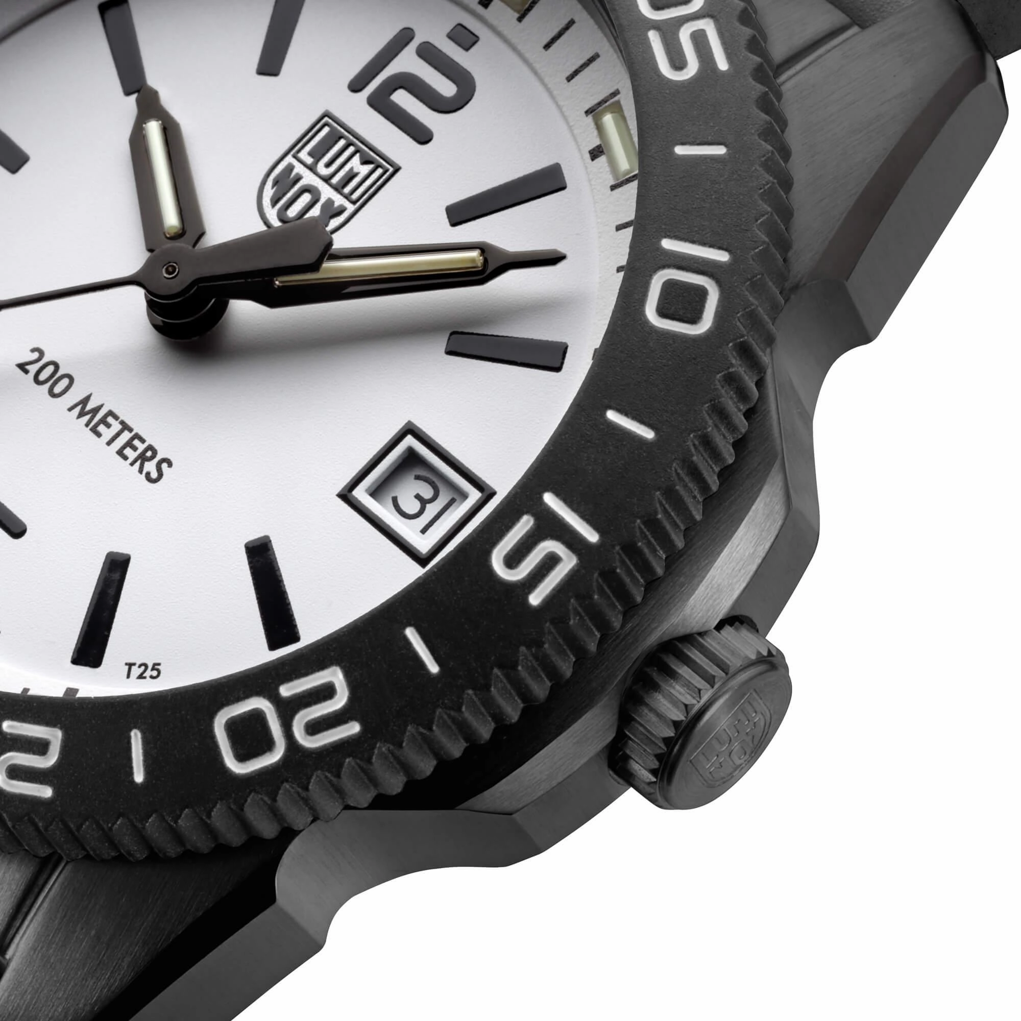 Luminox Unisex Watch - Pacific Diver Ripple Date White Dial Black Rubber Strap | XS.3127M