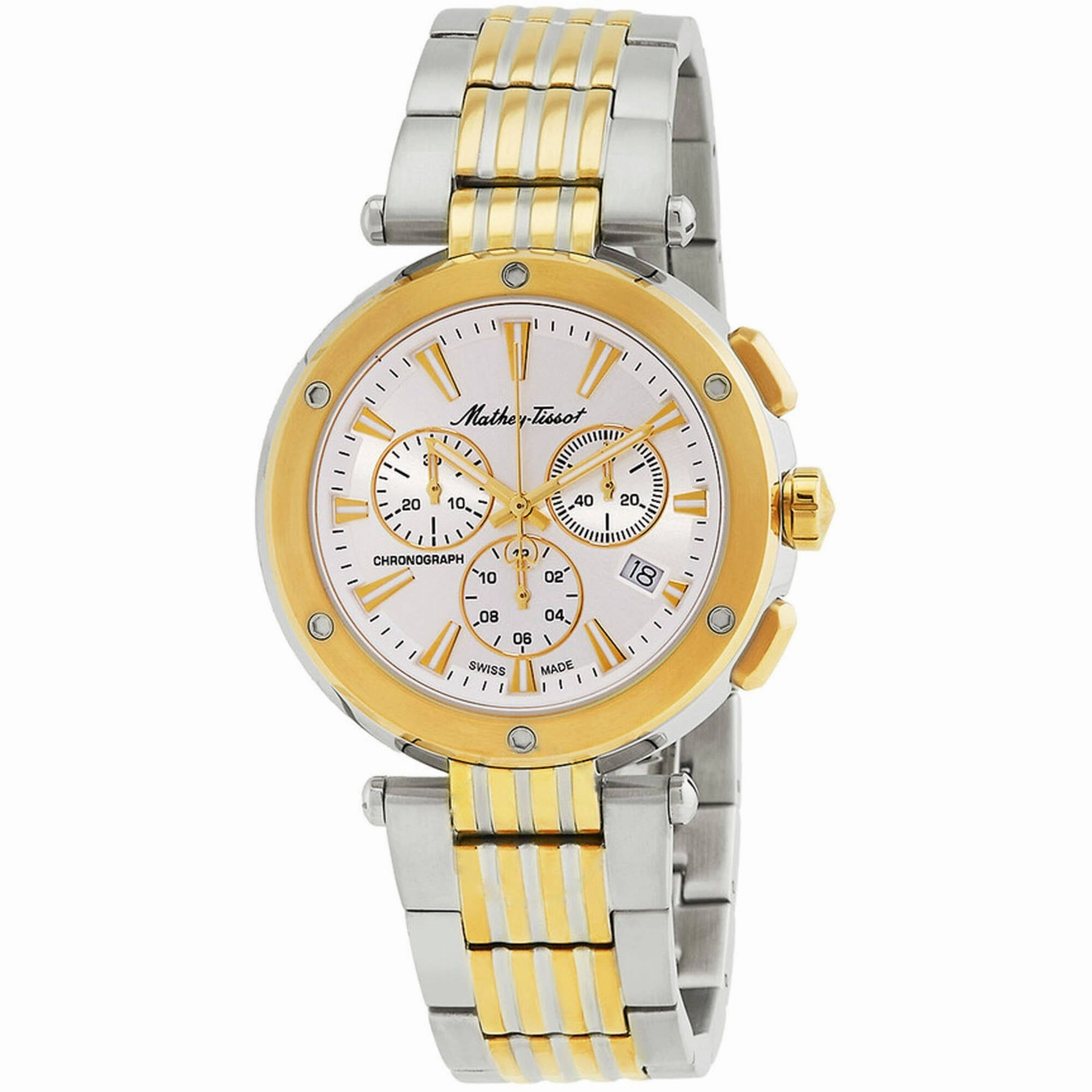 Mathey Tissot Men's Watch - Neptune Chrono Quartz Two Tone Steel Bracelet | H912CHBI