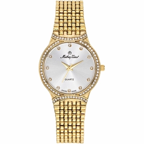 Mathey Tissot Women's Watch - Classic Silver Tone Dial Yellow Gold Bracelet | D2681PYI