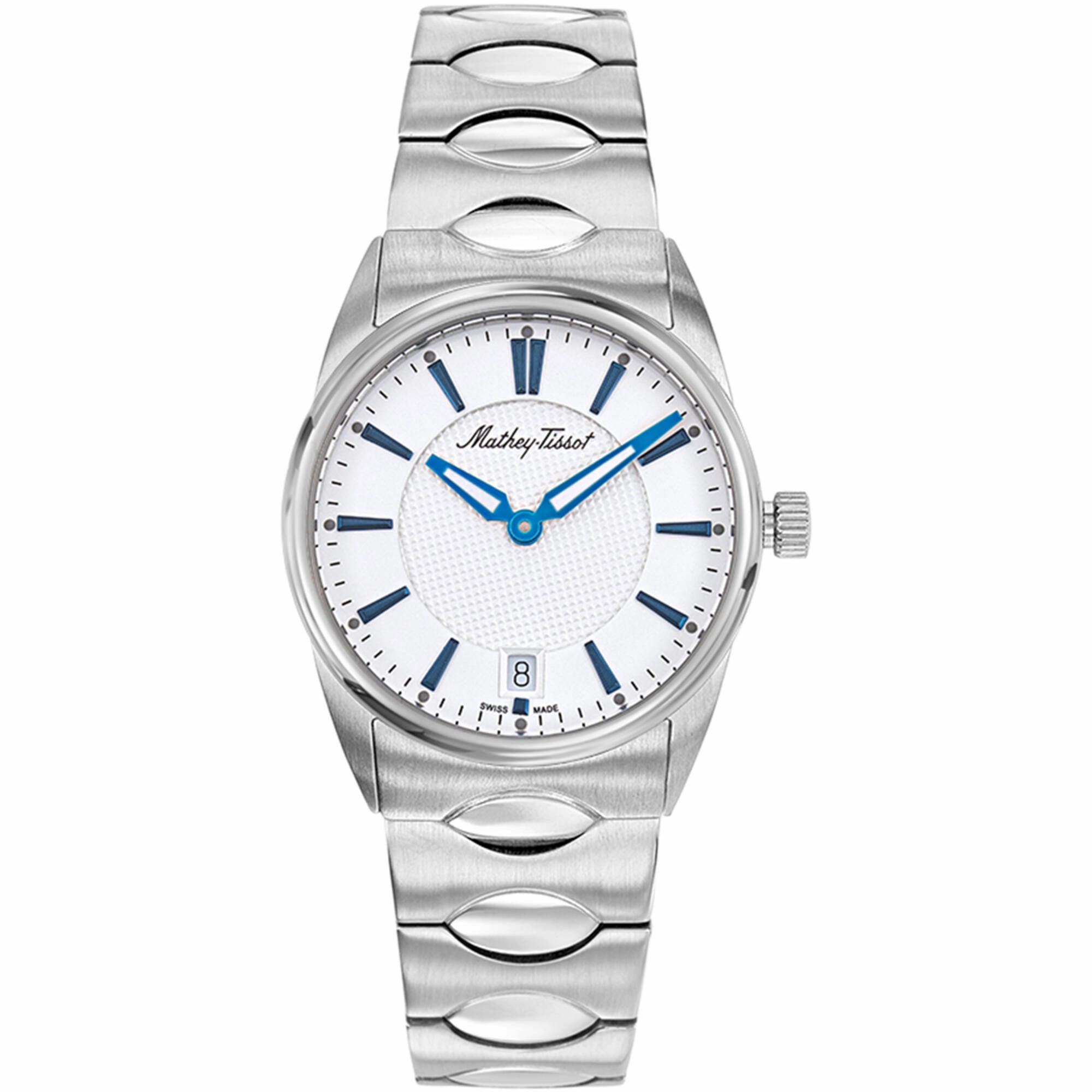 Mathey Tissot Women's Watch - Classic White Dial Stainless Steel Bracelet | D791AI