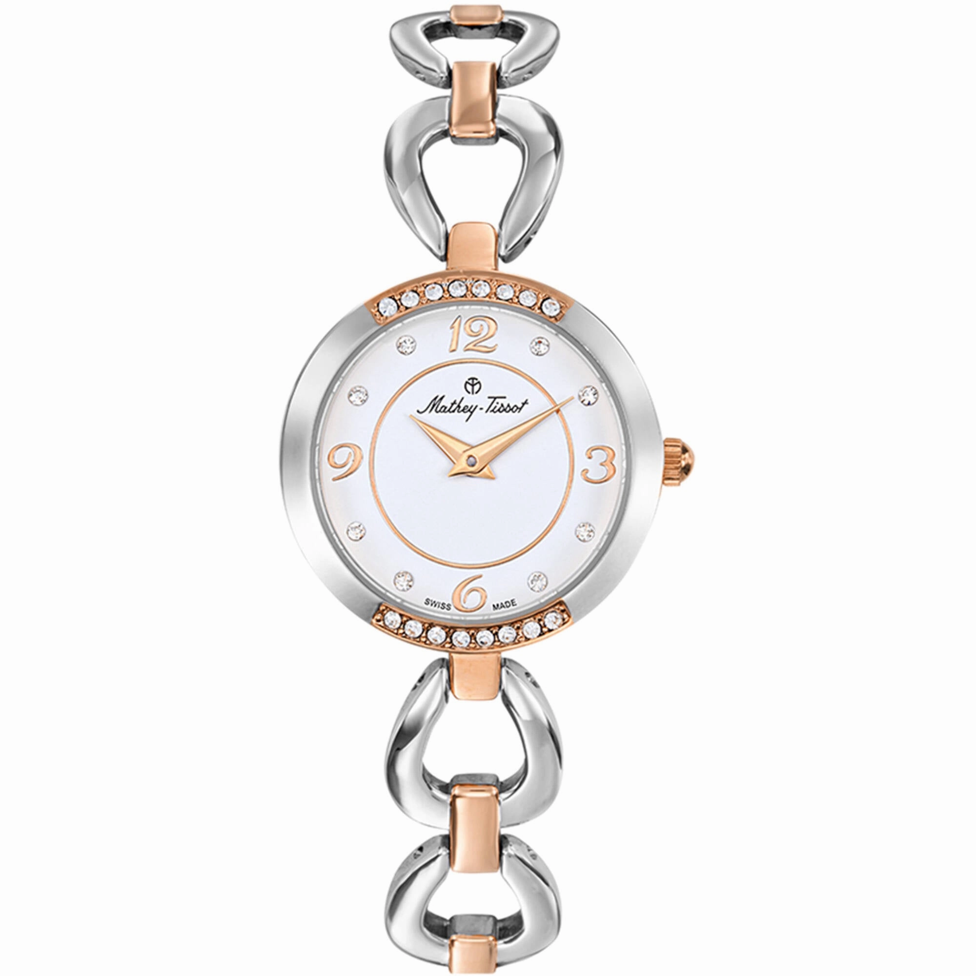 Mathey Tissot Women's Watch - Fleury 1496 TT Silver and Rose Gold Bracelet | D1496BI