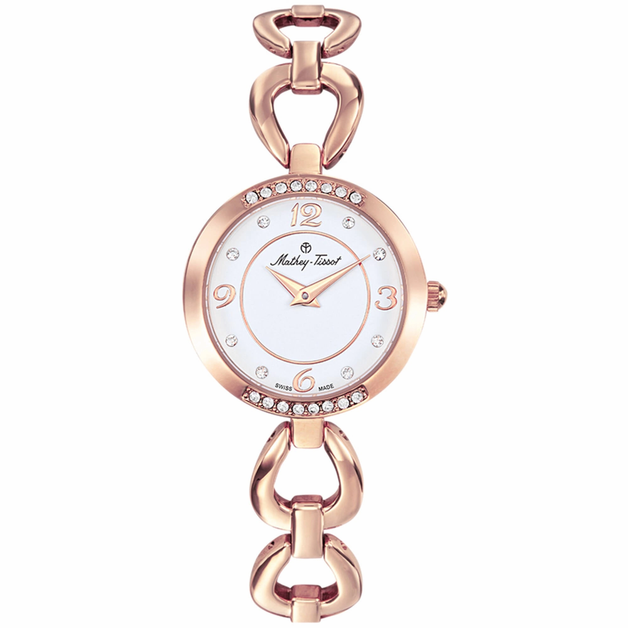 Mathey Tissot Women's Watch - Fleury 1496 White Dial Rose Gold Bracelet | D1496PI