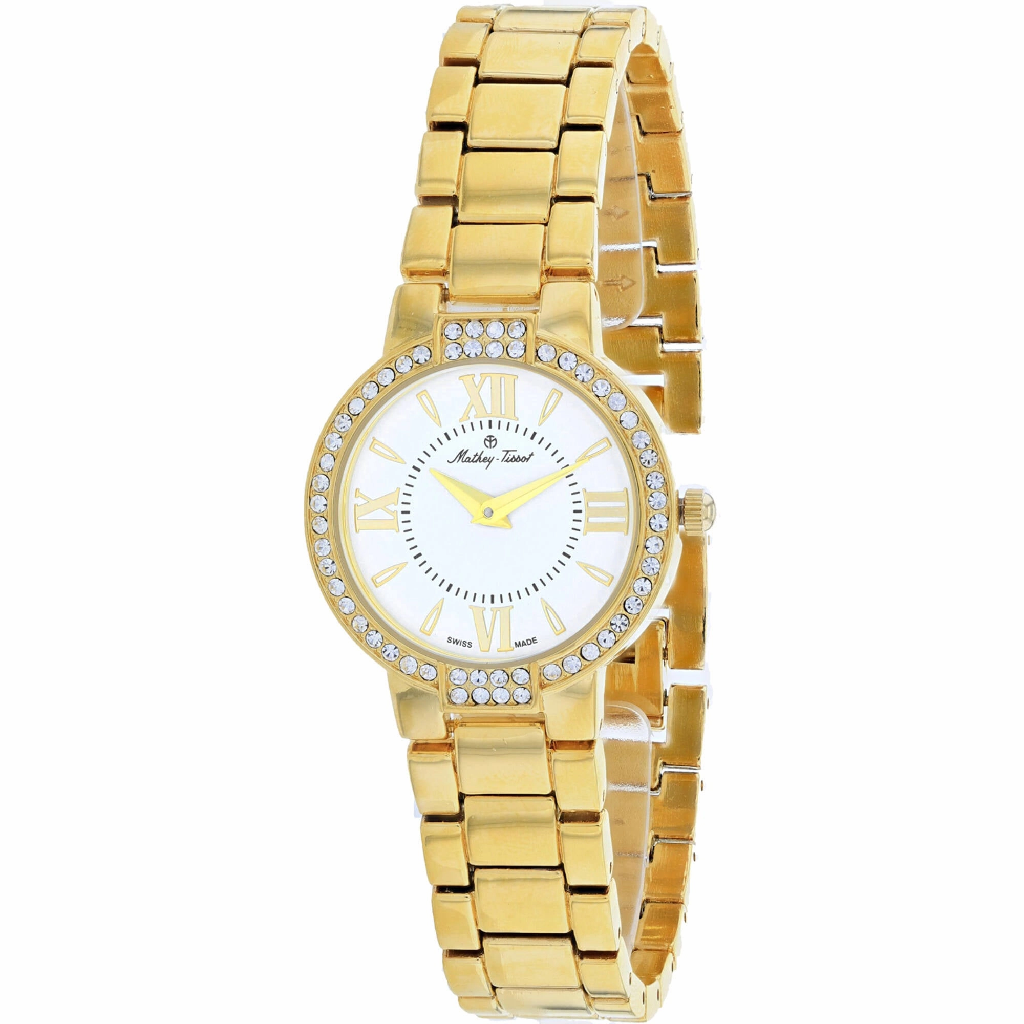 Mathey Tissot Women's Watch - FLEURY 5776 White Dial Yellow Gold Bracelet | D5776PYI