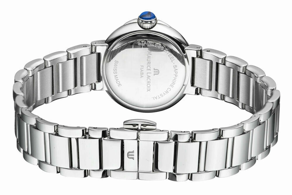 Maurice Lacroix Fiaba Stainless Steel Diamonds Mother-of-Pearl Dial Date Quartz Womens Watch FA1003-SD502-170-1