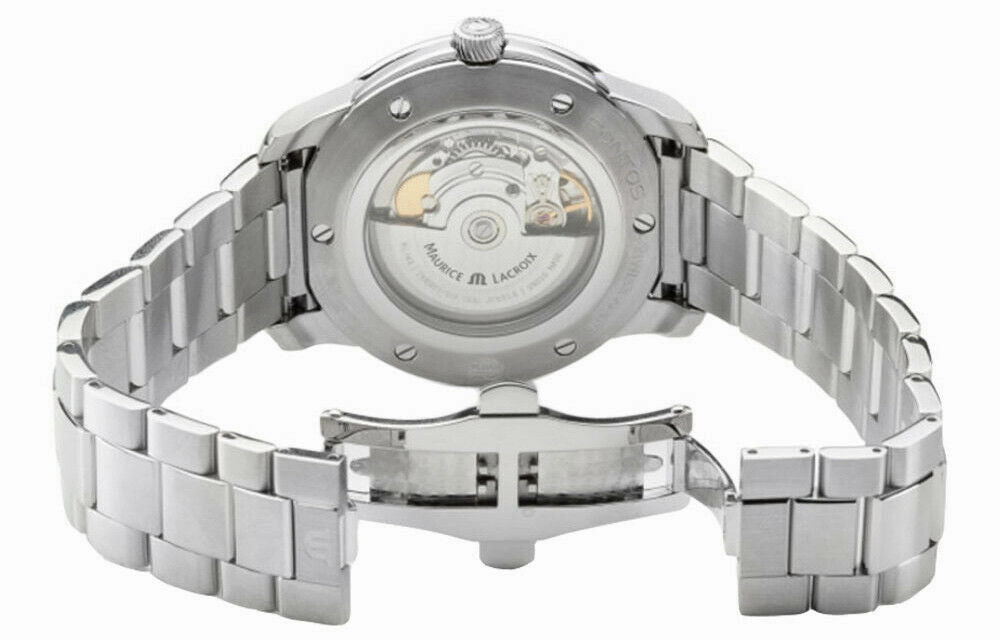 Maurice Lacroix Pontos Stainless Steel Blue Dial Day-Date Automatic Mens Watch PT6358-SS002-430-1