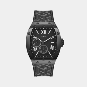 Men Black Chronograph Leather Watch GW0645G2