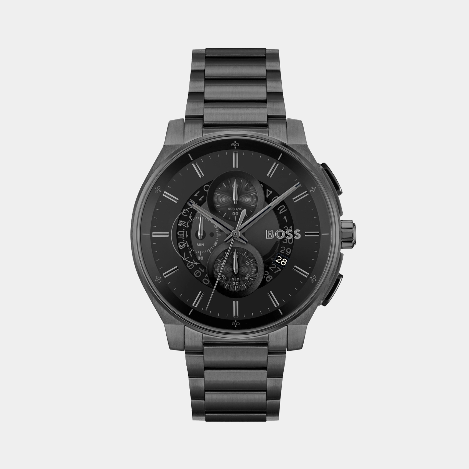 Men Quartz Black Dial Chronograph Stainless Steel Watch 1514192