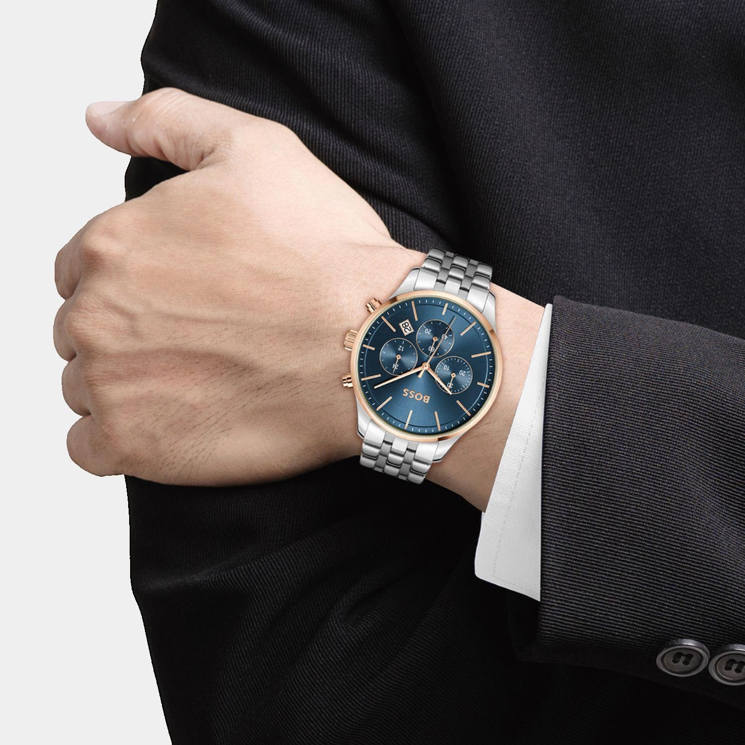 Men Quartz Blue Dial Chronograph Stainless Steel Watch 1514158