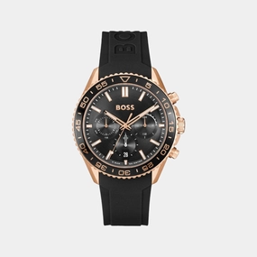 Men's Black Dial Quartz Chronograph Silicone Watch 1514168