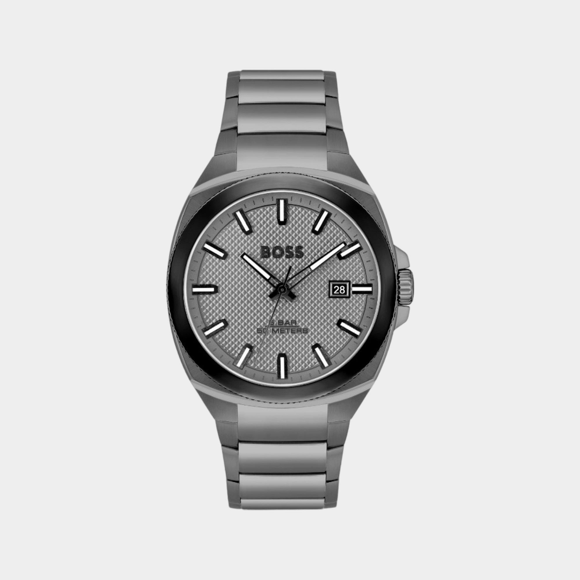 Men's Quartz Analog Grey Dial Stainless Steel Watch 1514137