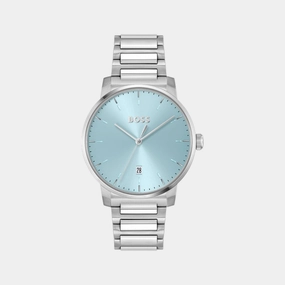 Men's Quartz Analog Light Blue Dial Stainless Steel Watch 1514132