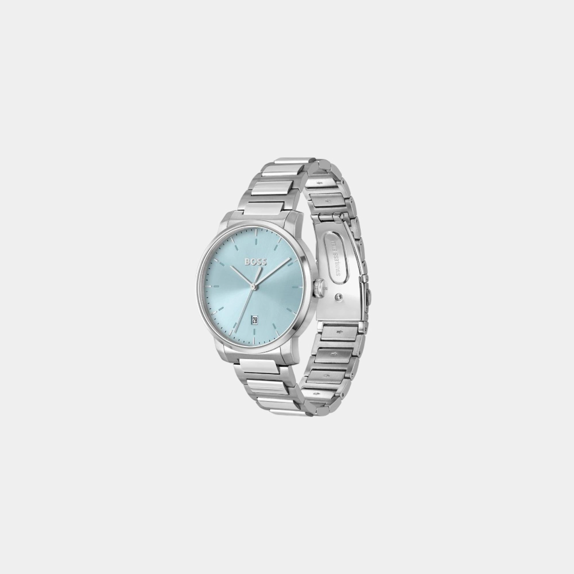 Men's Quartz Analog Light Blue Dial Stainless Steel Watch 1514132