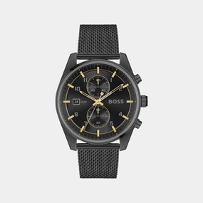 Men's Quartz Chronograph Black Dial Mesh Watch 1514150