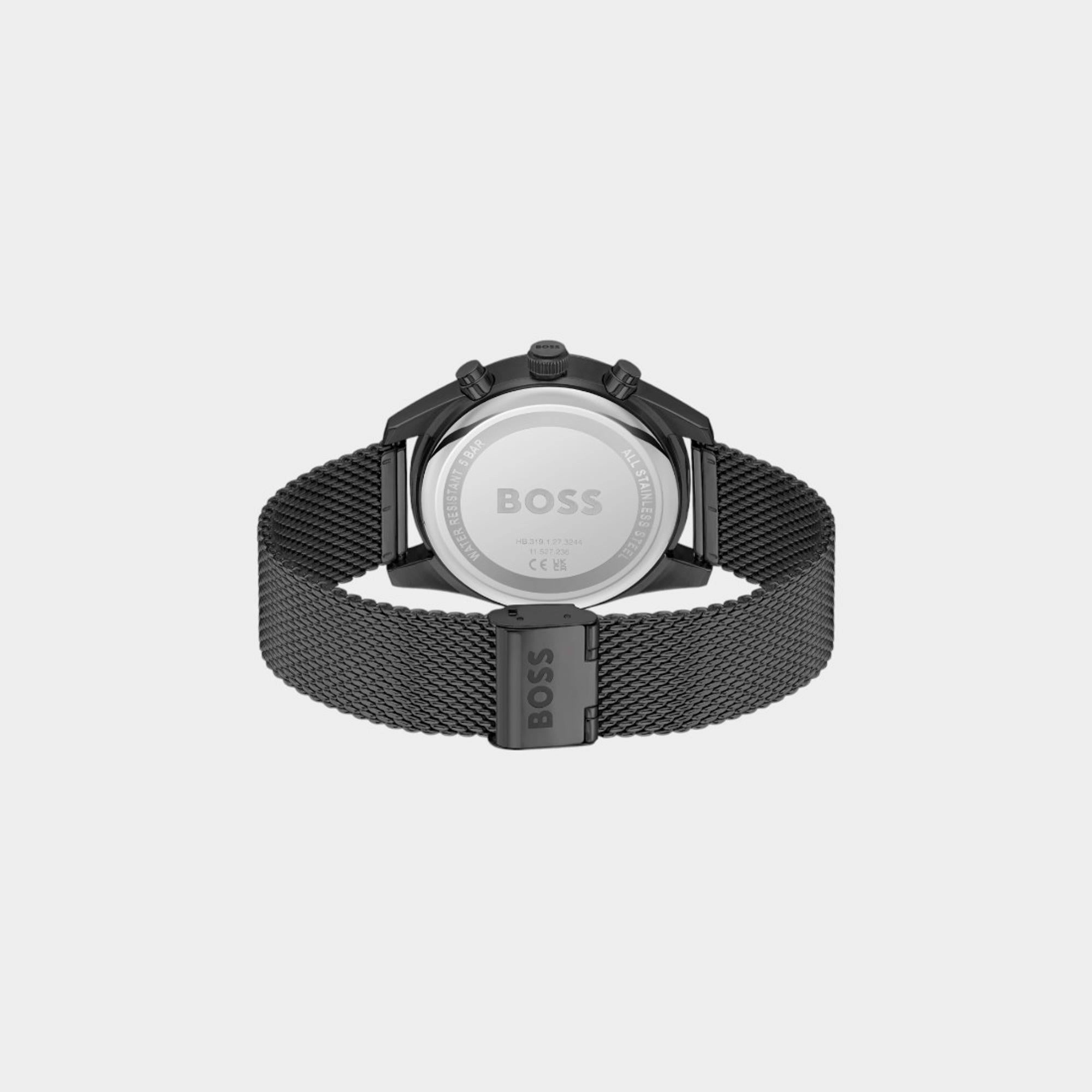Men's Quartz Chronograph Black Dial Mesh Watch 1514150