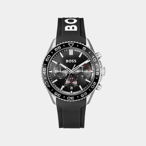 Men's Quartz Chronograph Black Dial Silicone Watch 1514141