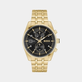 Men's Quartz Chronograph Black Dial Stainless Steel Watch 1514152