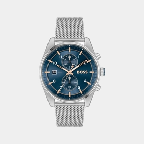 Men's Quartz Chronograph Blue Dial Mesh Watch 1514149