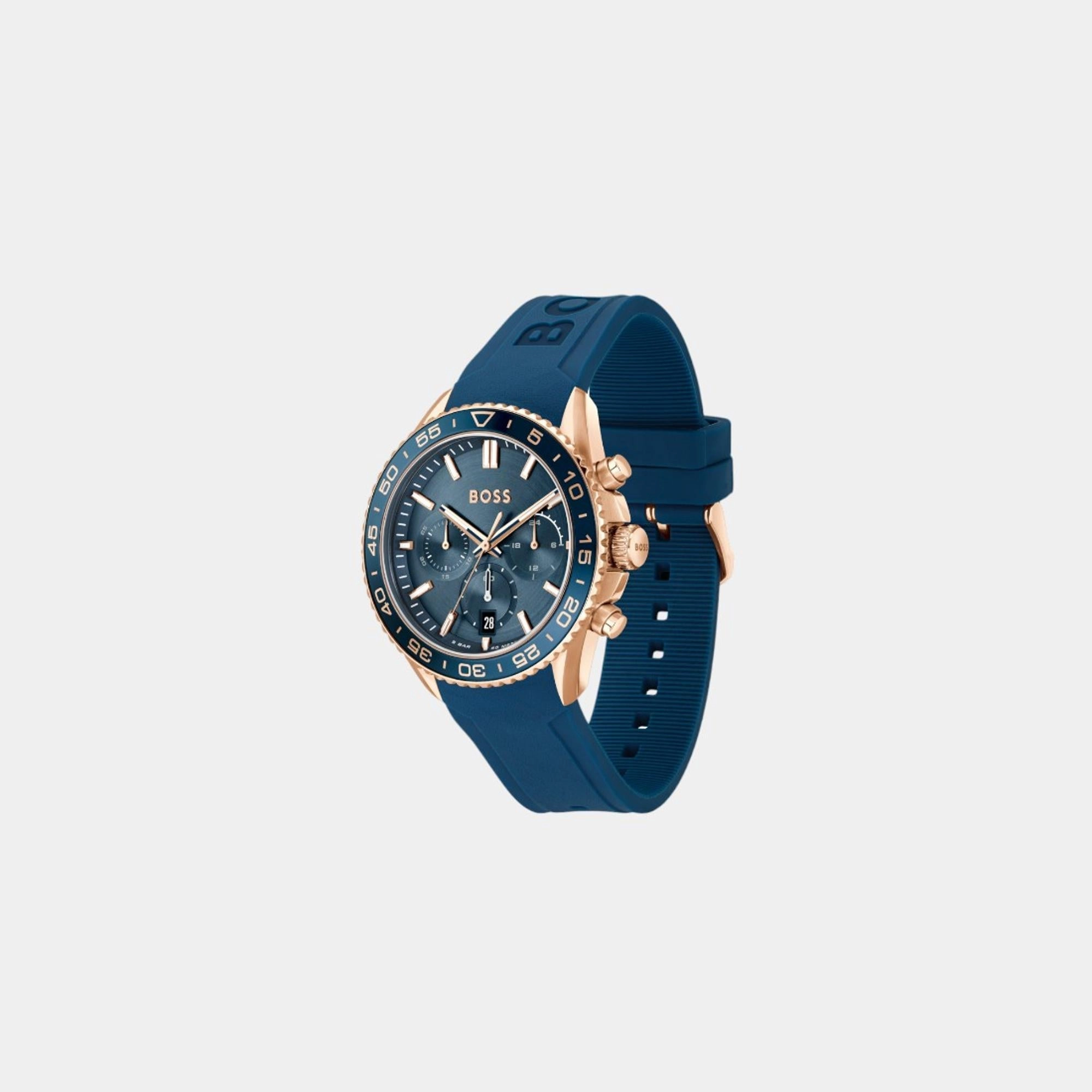 Men's Quartz Chronograph Blue Dial Silicone Watch 1514169