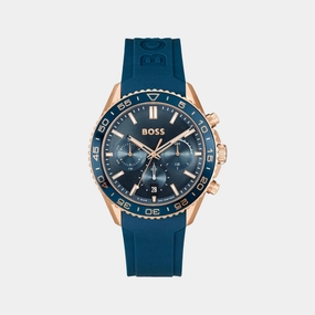 Men's Quartz Chronograph Blue Dial Silicone Watch 1514169