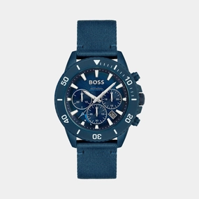 Men Solar Blue Dial Chronograph Nylon Watch 1513919
