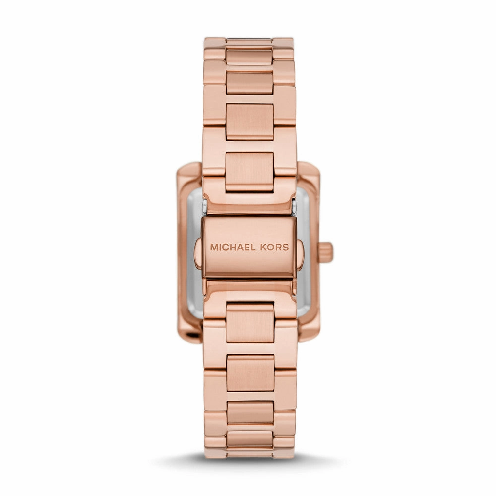 Michael Kors Emery Three-Hand Rose Gold-Tone Watch and Necklace Set MK1074SET