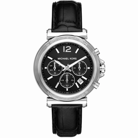 Michael Kors Women's Watch - Maren Quartz Black Dial Leather Strap | MK7499
