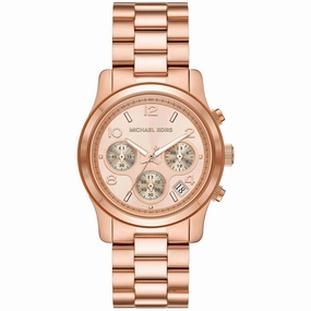 Michael Kors Women's Watch - Runway Rose Gold Dial Plated Steel Bracelet | MK7324