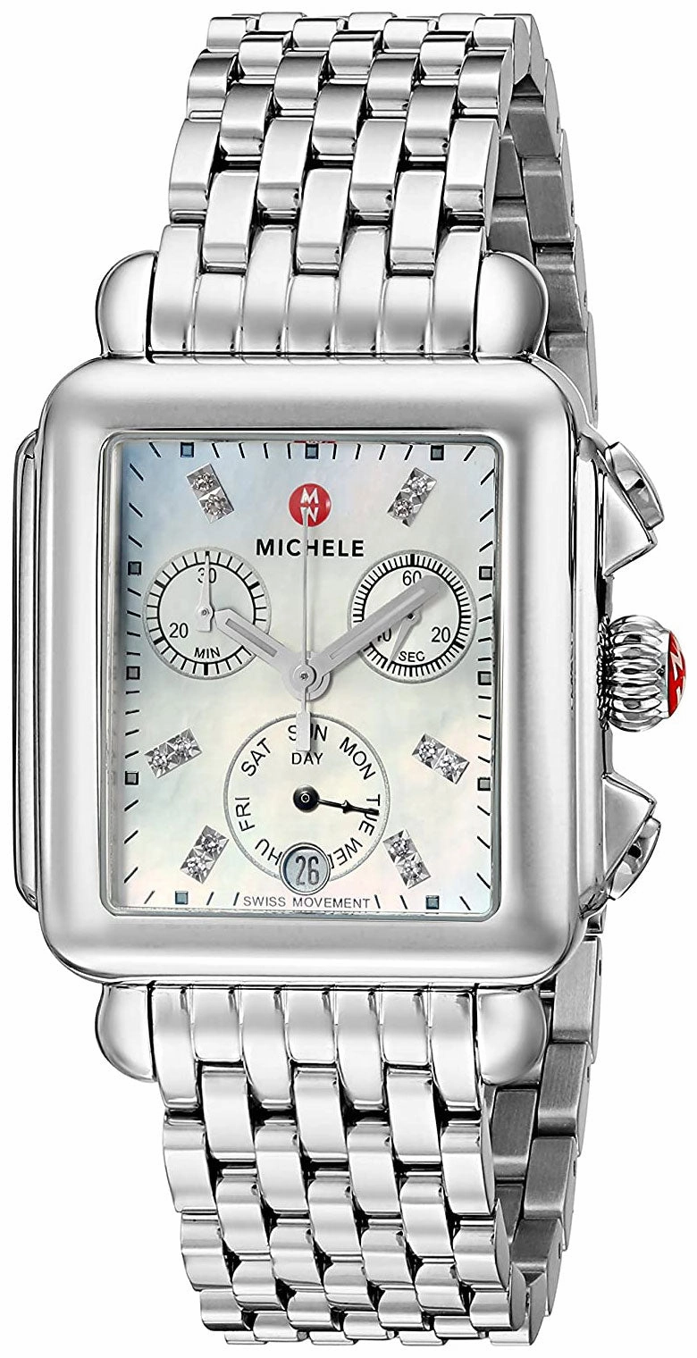 Michele Deco Chronograph Day/Date Stainless Steel Diamonds Womens Watch MWW06P000014
