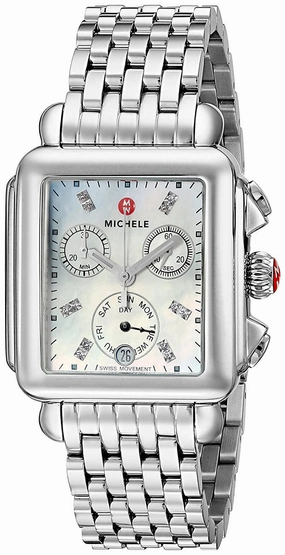 Michele Deco Chronograph Day/Date Stainless Steel Diamonds Womens Watch MWW06P000014