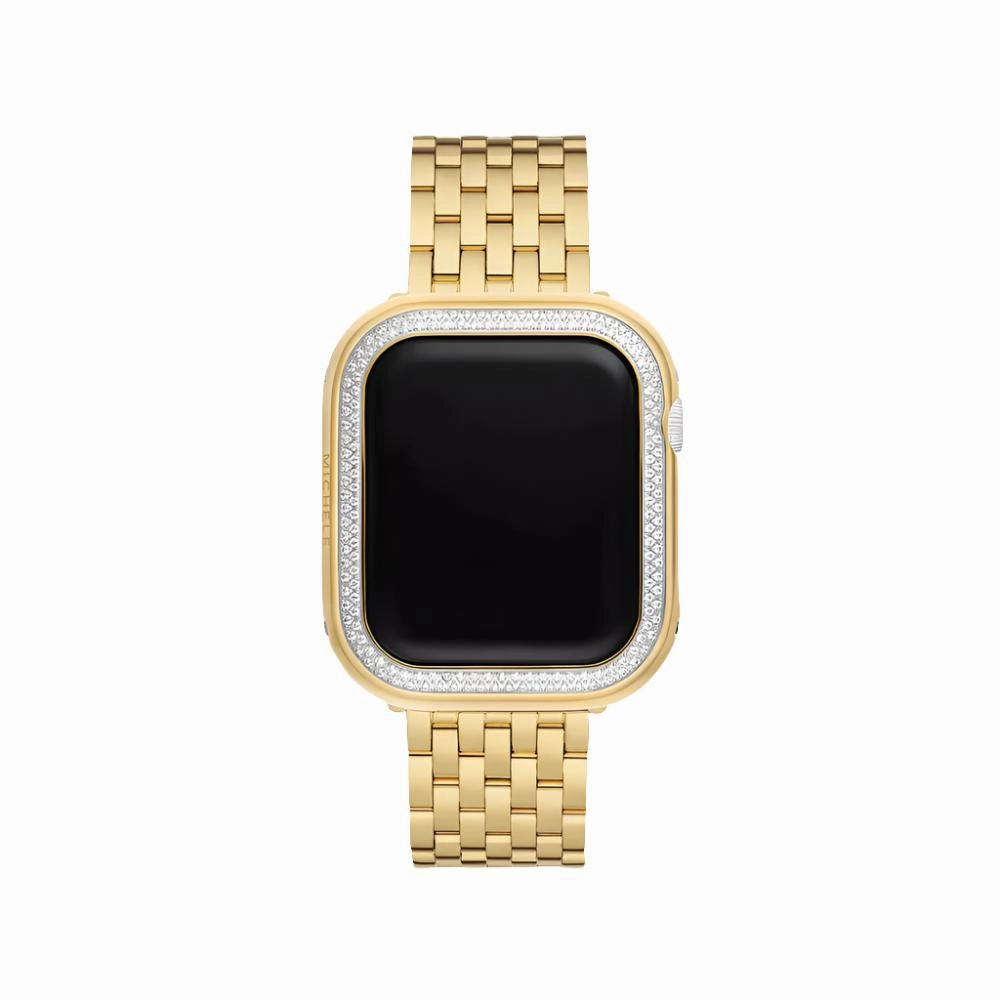 Michele Series 7-9 45mm Diamond Case for Apple Watch in 18k Gold Plated