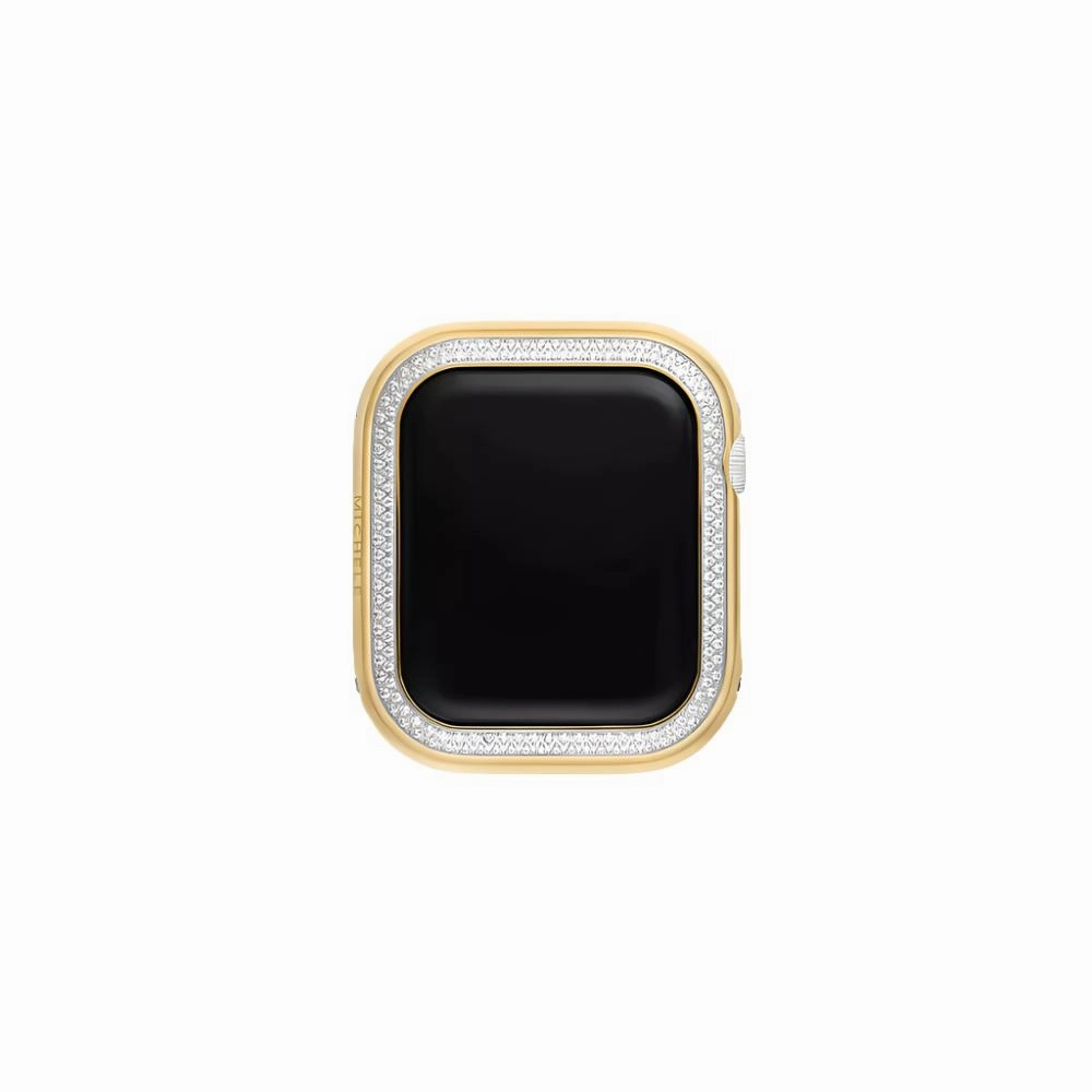 Michele Series 7-9 45mm Diamond Case for Apple Watch in 18k Gold Plated