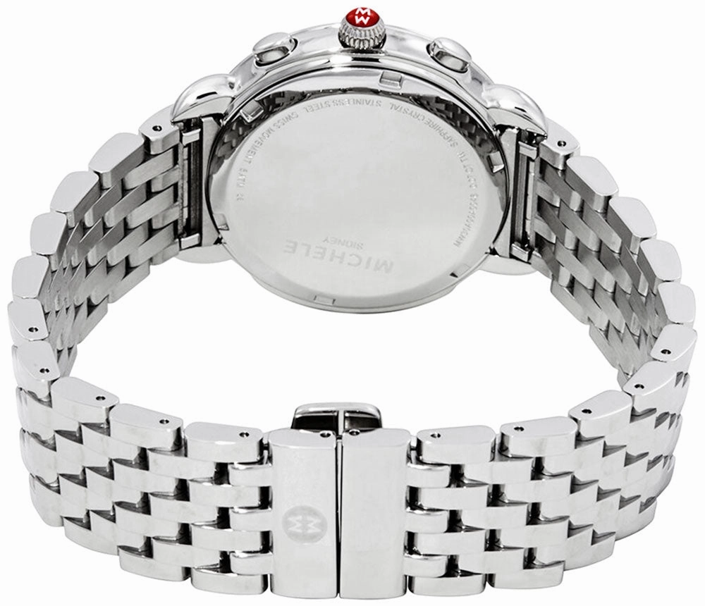 Michele Sidney Chronograph Stainless Steel Diamonds Mother-of-Pearl Dial Womens Watch MWW30A000015