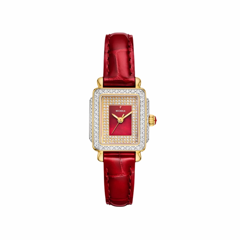 Michele Special Edition Deco Madison Mini Two-Tone 18k Gold-Plated Diamond Pav Dial Watch