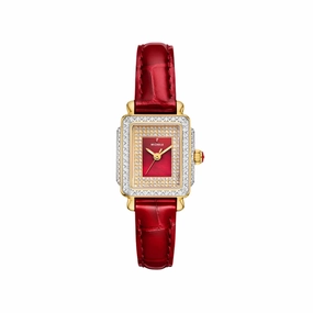 Michele Special Edition Deco Madison Mini Two-Tone 18k Gold-Plated Diamond Pav Dial Watch