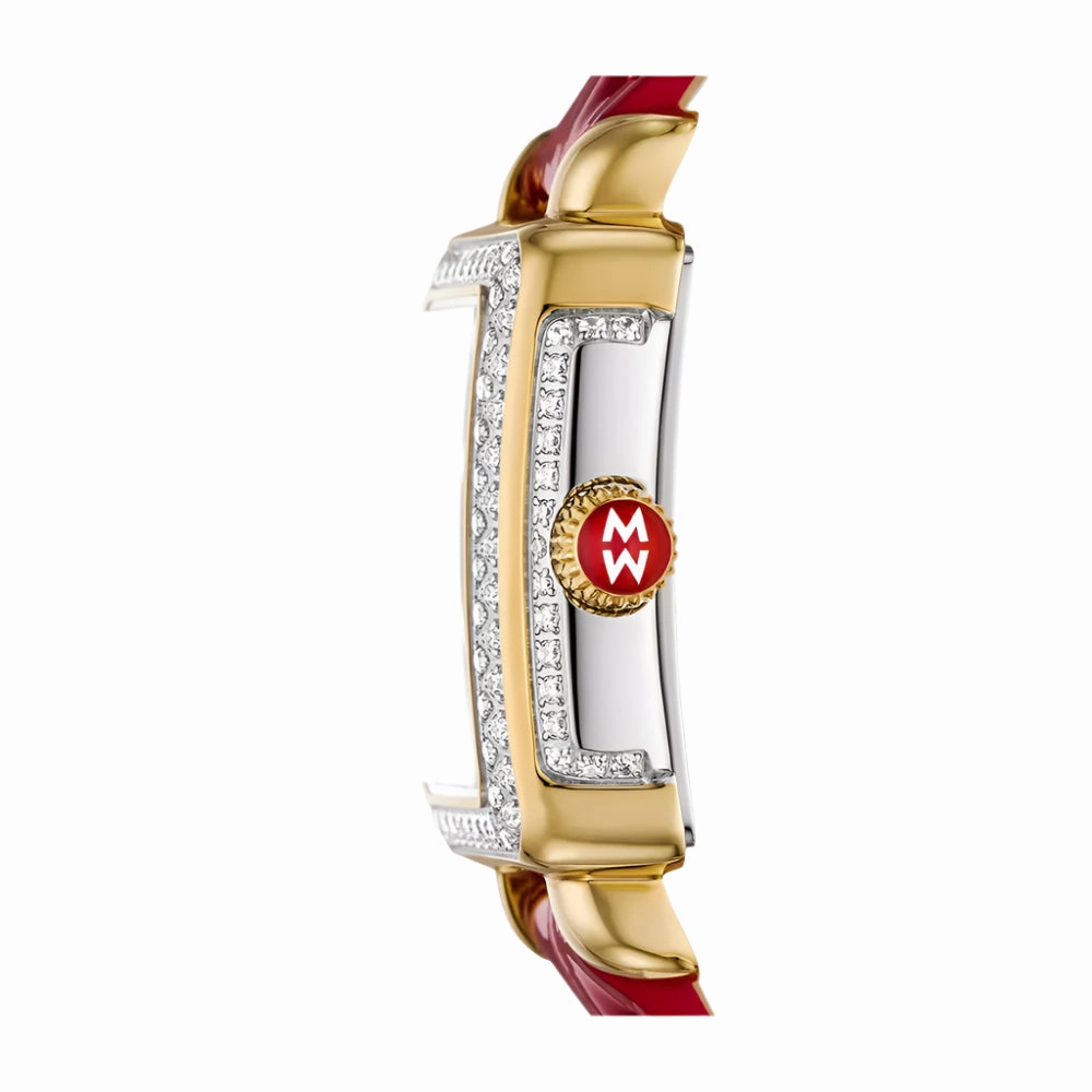 Michele Special Edition Deco Madison Mini Two-Tone 18k Gold-Plated Diamond Pav Dial Watch