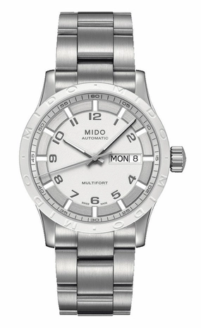 Mido Multifort Stainless Steel White Dial Day-Date Automatic Unisex Watch M018.830.11.012.00