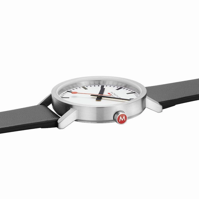 Mondaine Classic Black Grape Leather Analogue Watch 40mm