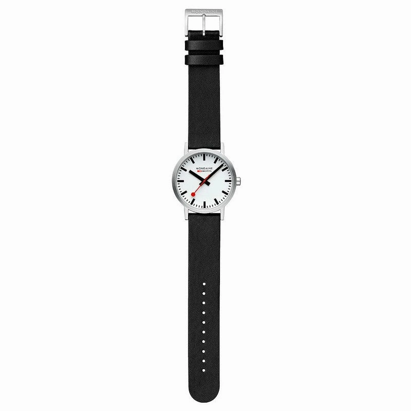 Mondaine Classic Black Grape Leather Analogue Watch 40mm