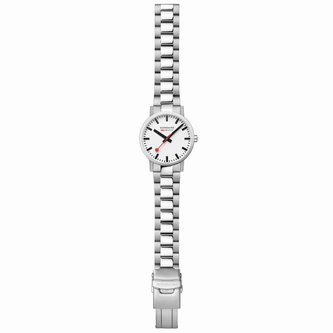 Mondaine Classic White Dial Stainless Steel Bracelet 40mm Watch A660.30360.11SBJ